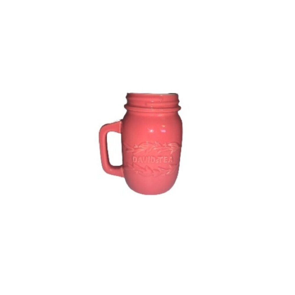 David’s Tea Pink Ceramic Mason Jar Mug